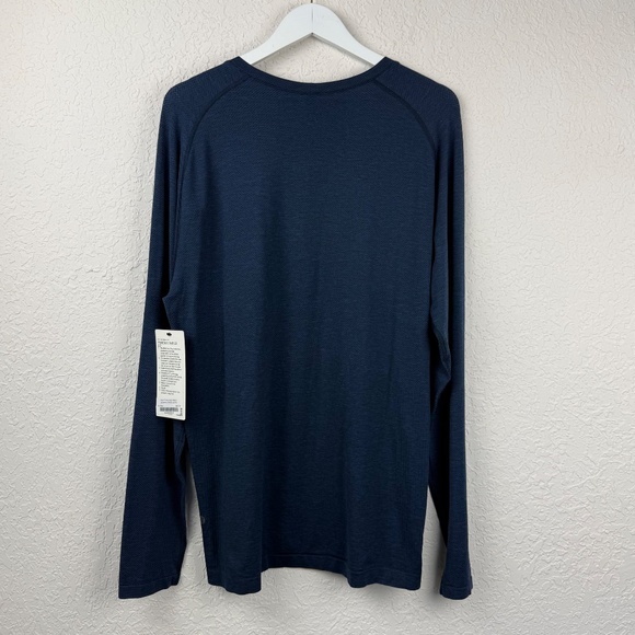 Lululemon Mens Metal Vent Mineral Blue True Navy Tech Long Sleeve Shirt - Picture 7 of 9